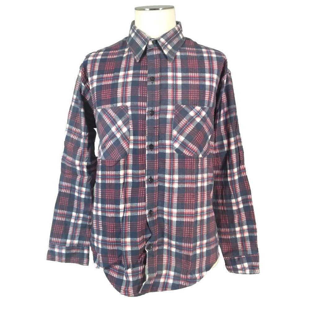 Coleman flannel shirt men's medium blue plaid cotton vintage NEW